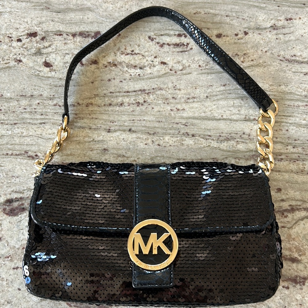 Michael Kors black sequin purse